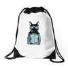 cool cat Drawstring Bags