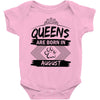 Queens Are Born In August Baby Onesie