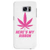 Support Breast Cancer Awareness With A Pink Cannabis Leaf Samsung Galaxy S7 Edge