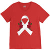 lung cancer white ribbon V-Neck Tee
