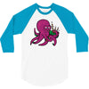 purple octopus playing the bagpipes 3/4 Sleeve Shirt