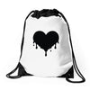 dripping heart melting heart Drawstring Bags