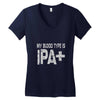 original blood type ipa positive craft beer Women's V-Neck T-Shirt