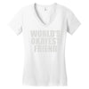 world's okayest friend Women's V-Neck T-Shirt