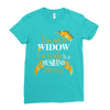 i'm not a widow i'm a wife to a husband with wings Ladies Fitted T-Shirt