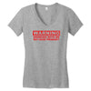 drinking with me pregnancy warning Women's V-Neck T-Shirt