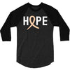 Hope Uterine Cancer Awareness 3/4 Sleeve Shirt