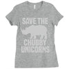 save the chubby unicorns (2) Ladies Fitted T-Shirt