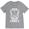 Never Underestimate Dog Rescuer Who Was Born May V-Neck Tee