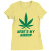 Support Liver Cancer Awareness With A Emerald Cannabis Leaf Ladies Fitted T-Shirt