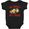 in rust we trust  rat beetle hot rod Baby Bodysuit