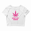 Support Breast Cancer Awareness With A Pink Cannabis Leaf Crop Top