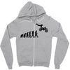 evolution of a biker dirt bike mx motocross t shirt men Zipper Hoodie