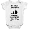Father and Son Fishing Partners For Life Baby Bodysuit
