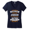 Super Cool Grandson Of A Freaking Awesome Mother Women's V-Neck T-Shirt