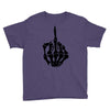 middle finger skeleton bone skull grafitti art Youth Tee