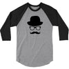 hat wayfarer glasses funny moustache hipster funny geek light tee shir 3/4 Sleeve Shirt