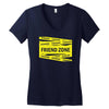 danger danger friend zone funny slogan Women's V-Neck T-Shirt