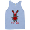 i love you bunny hare rabbit cupid couple kiss fun Tank Top