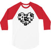 cat love paw 3/4 Sleeve Shirt
