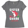 sister shark doo doo doo family matching Women's Triblend Scoop T-shirt