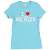 i love when my wife let me go fishing Ladies Fitted T-Shirt