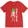 ciderhead cider drinking skeleton and apple V-Neck Tee