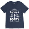 I Am One Blessed Poppy V-Neck Tee