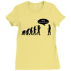 stop following me funny darwins evolution parody mens white t shirt Ladies Fitted T-Shirt