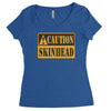caution skinhead, ideal birthday gift or present Women's Triblend Scoop T-shirt