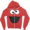 Cookie Monster Face Zipper Hoodie