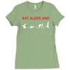 eat, sleep &amp; train triathlon sports, gym, athletic Ladies Fitted T-Shirt