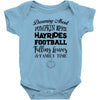dreaming about pumpkin spice hayrides footbal falling leaves family ti Baby Bodysuit