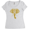 tribal print elephant geometric gold animals cool Women's Triblend Scoop T-shirt