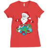 santa with piles of christmas Ladies Fitted T-Shirt
