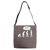 banksy funny human evolution indie Adjustable Strap Totes