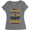 There's This Boy Who Stole My Heart He Calls Me Stepmom Women's Triblend Scoop T-shirt