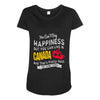 you can't buy happiness but you can live in canada Maternity Scoop Neck T-shirt