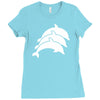 three dolphins Ladies Fitted T-Shirt