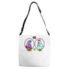 eggplant wizard and king hippo Adjustable Strap Totes