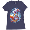octopus vs shark Ladies Fitted T-Shirt
