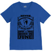 Never Underestimate Old Man Who Was Born June V-Neck Tee