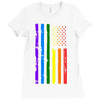 rainbow american flag Ladies Fitted T-Shirt