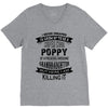 Super Cool Poppy Of A Freaking Awesome Granddaughter V-Neck Tee