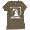 pixel wedding under new management Ladies Fitted T-Shirt