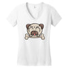 cute pug dog Women's V-Neck T-Shirt