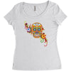 women's sugar skull purple Women's Triblend Scoop T-shirt