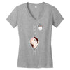 Peek a Boo with Pocket Baby Girl Women's V-Neck T-Shirt