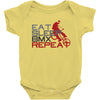 eat sleep bmx repeat Baby Bodysuit