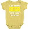a day without beer Baby Onesie